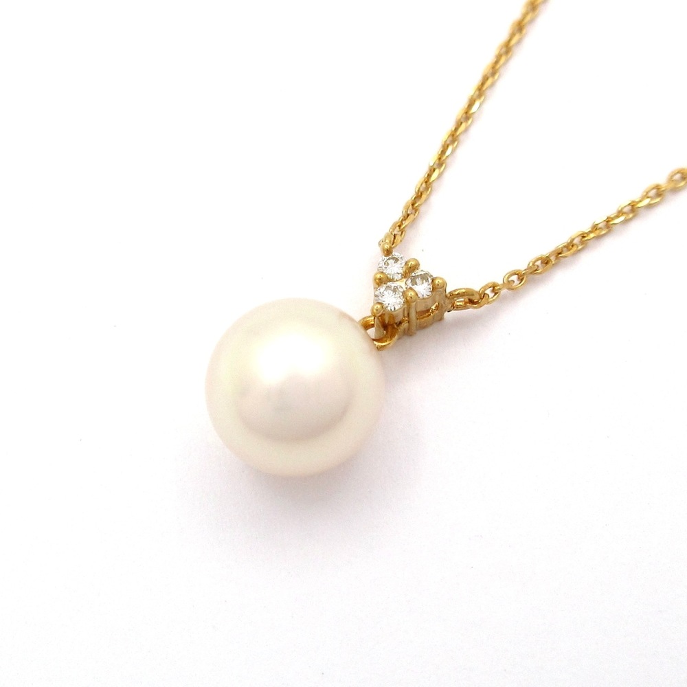 Tasaki Necklace 18K Yellow Gold Diamond Pearl